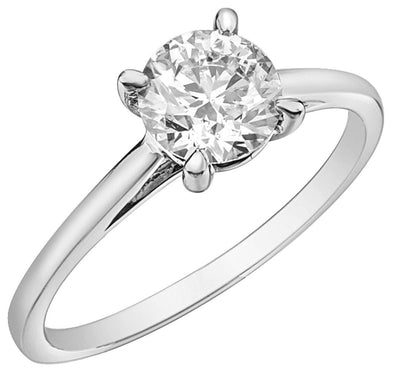 White Gold Solitaire Engagement Ring. Featuring A Signature Created Lab Grown Center Diamond.