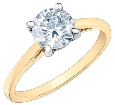 Yellow Gold Lab-Grown Diamond Solitaire Engagement Ring.