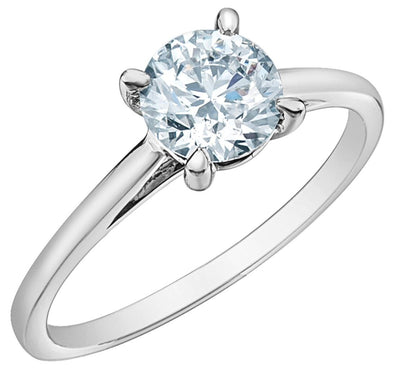 White Gold Lab-Grown Diamond Solitaire Engagement Ring.