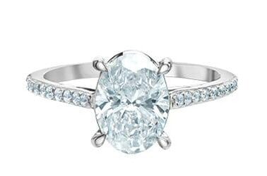 White Gold Lab-Grown Diamond Engagement Ring.