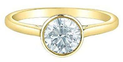 Yellow Gold Lab-Grown Diamond Solitaire Engagement Ring.