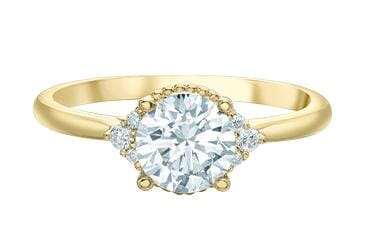 Yellow Gold Lab-Grown Diamond Engagement Ring.