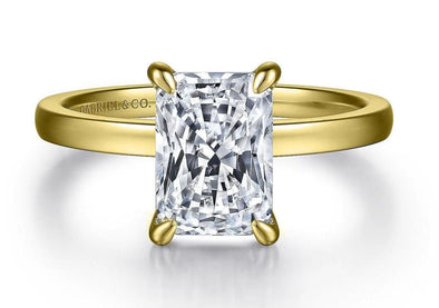 Yellow Gold Solitaire Engagement Ring. Featuring A Signature Created Lab Grown Center Diamond.