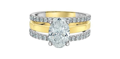 Yellow Gold, White Gold Lab-Grown Diamond Engagement Ring.