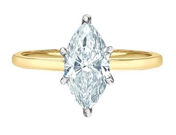 Yellow Gold Lab-Grown Diamond Solitaire Engagement Ring.