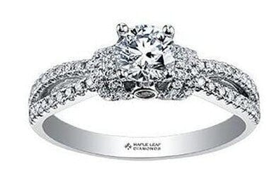 White Gold Canadian Diamond Engagement Ring.