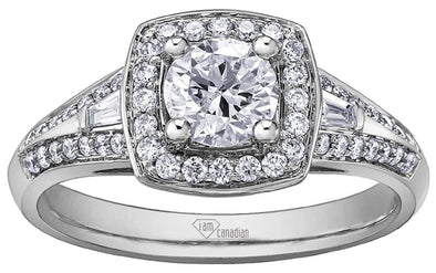 White Gold Canadian Diamond Engagement Ring.