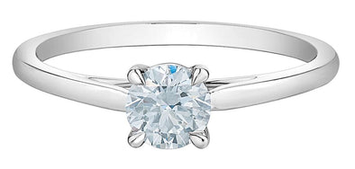 White Gold Lab-Grown Diamond Solitaire Engagement Ring.