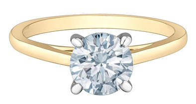 Yellow Gold Solitaire Engagement Ring. Featuring A Signature Created Lab Grown Center Diamond.