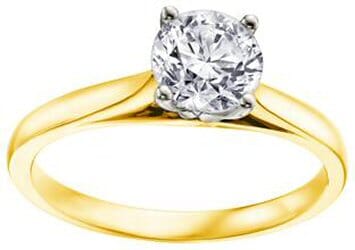 Yellow Gold Canadian Diamond Engagement Ring.