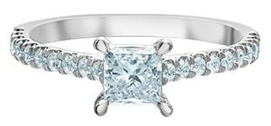 White Gold Lab-Grown Diamond Engagement Ring.