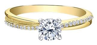 Yellow Gold Canadian Diamond Engagement Ring.