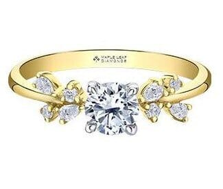 Yellow Gold Canadian Diamond Engagement Ring.