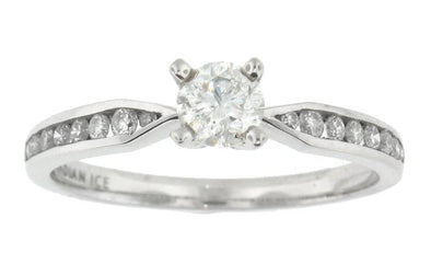 White Gold Canadian Diamond Engagement Ring. 0.33 Center