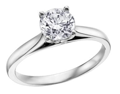 White Gold Canadian Diamond Solitaire Engagement Ring.