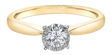 Yellow Gold Diamond Solitaire Engagement Ring.