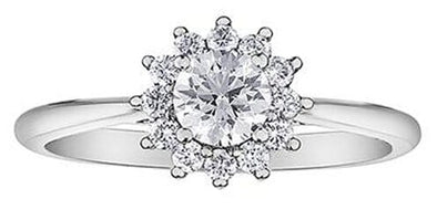 White Gold Canadian Diamond Engagement Ring.