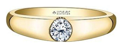 Yellow Gold Canadian Diamond Solitaire Engagement Ring.