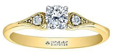 Yellow Gold Canadian Diamond Engagement Ring.