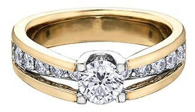 Yellow Gold Canadian Diamond Engagement Ring.