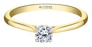 Yellow Gold Canadian Diamond Solitaire Engagement Ring.