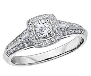 White Gold Canadian Diamond Engagement Ring.