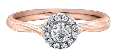 Rose Gold Canadian Diamond Engagement Ring.