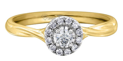 Yellow Gold Canadian Diamond Engagement Ring.