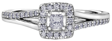 White Gold Canadian Diamond Engagement Ring.