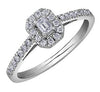 White Gold Diamond Engagement 0.10 CTR0.33 Ct Total Diamond Weight