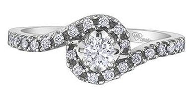 White Gold Canadian Diamond Engagement Ring.