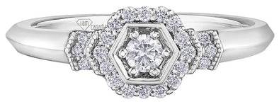 White Gold Canadian Diamond Engagement Ring.