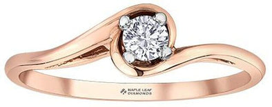 Rose Gold Canadian Diamond Solitaire Engagement Ring.