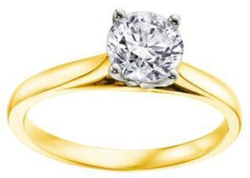 Yellow Gold Canadian Diamond Solitaire Engagement Ring.