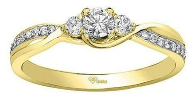 Yellow Gold Canadian Diamond Engagement Ring.