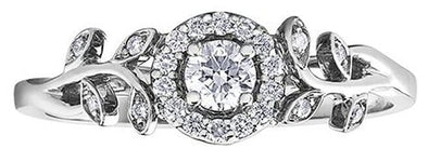 White Gold Canadian Diamond Engagement Ring.