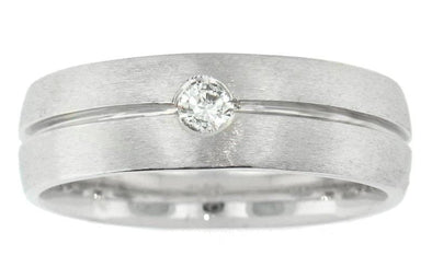 White Gold Diamond Mens Band.