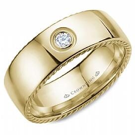 Yellow Gold Diamond Wedding Band 0.10 CTRTotal Diamond Weight