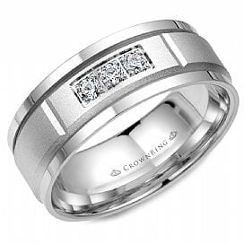 White Gold Diamond Wedding Band 0.15 Ct Total Diamond Weight