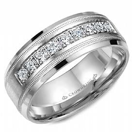 White Gold Diamond Wedding Band 0.45 Ct Total Diamond Weight