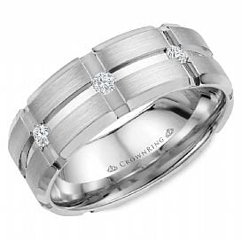 White Gold Diamond Wedding Band 0.15 Ct Total Diamond Weight