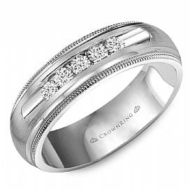 White Gold Diamond Wedding Band 0.35 Ct Total Diamond Weight