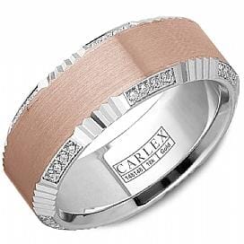 White Gold, Rose Gold Diamond Wedding Band 0.36 Ct Total Diamond Weight