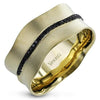 Yellow Gold Black Diamond Mens Band.