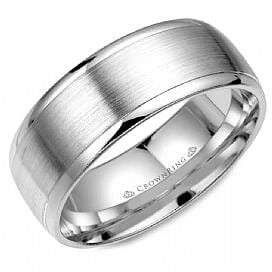 White Gold Comfort Fit, Brushed Wedding Ring