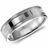 White Gold High Polish, Brushed Wedding Ring