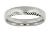 White Gold Milgrained Edge Mens Band. 5.0mm Wide.