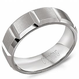 White Gold Brushed Mens Band.