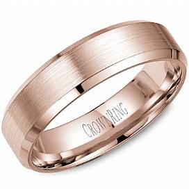 Rose Gold Wedding Band Brushed