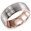 Rose Gold Wedding Band Comfort Fit, Brushed